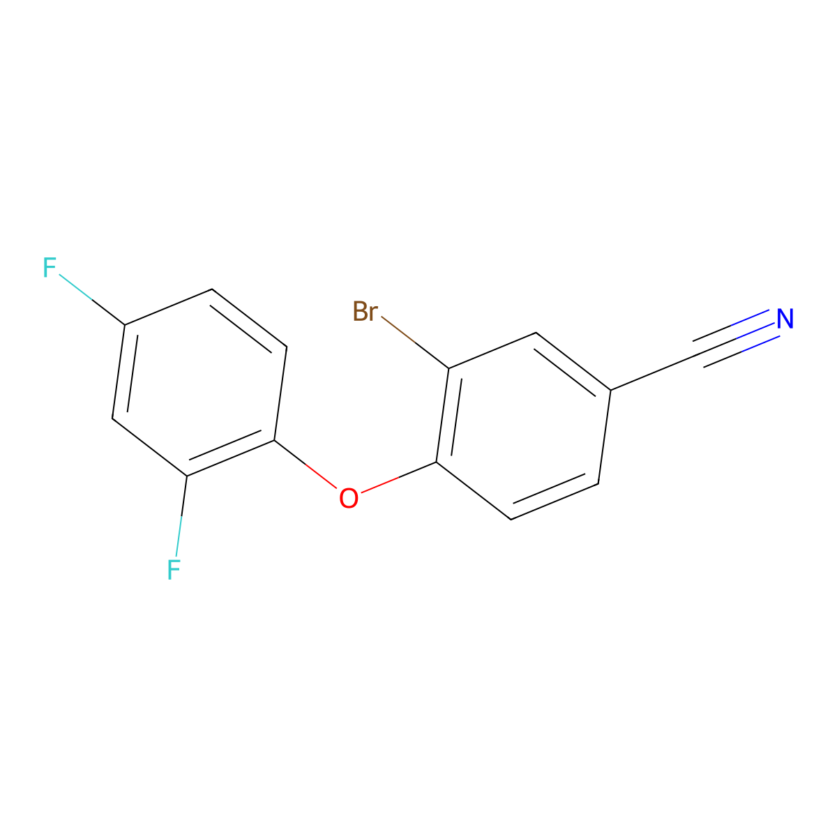 3-Bromo-4-(2,4-difluorophenoxy)benzonitrile molecular structure, CAS 183110-71-6