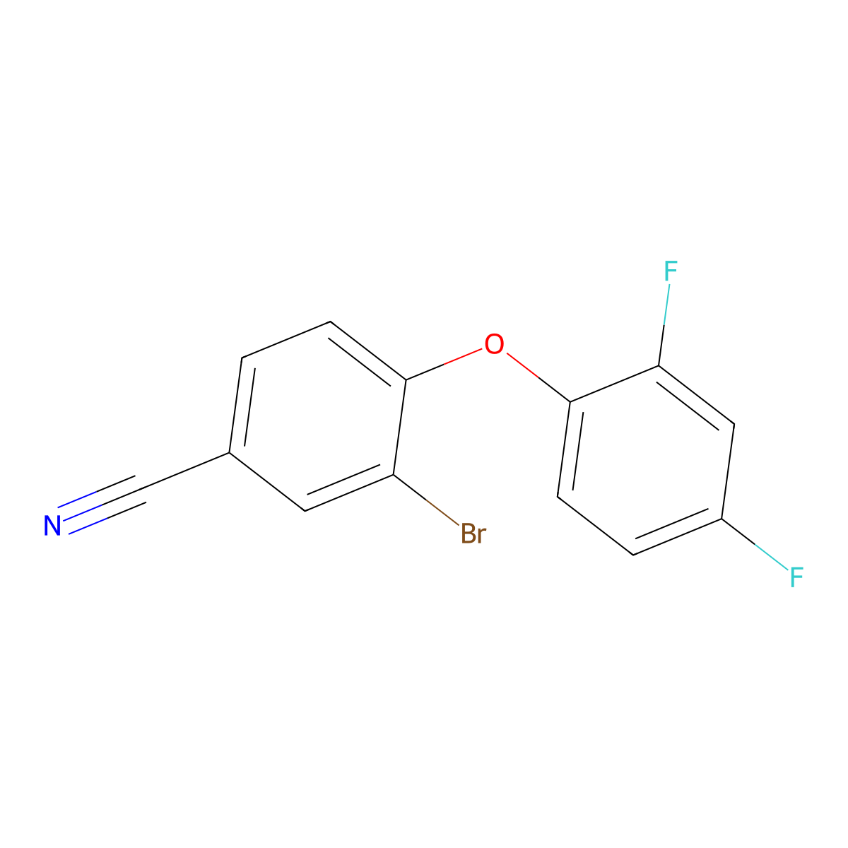 3-Bromo-4-(2,4-difluorophenoxy)benzonitrile molecular structure, CAS 183110-71-6