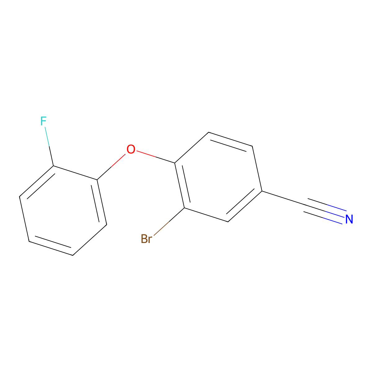 3-Bromo-4-(2-fluorophenoxy)benzonitrile molecular structure, CAS 183111-01-5