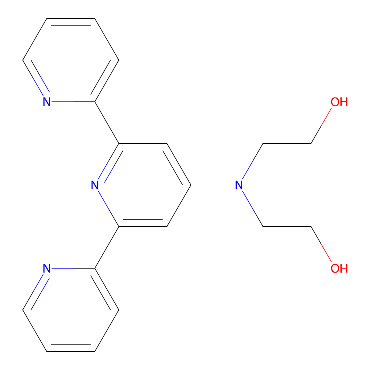 4'-(Bis-(2-hydroxyethyl)-amino)-2,2': 6',2''-terpyridine molecular structure, CAS 183112-84-7