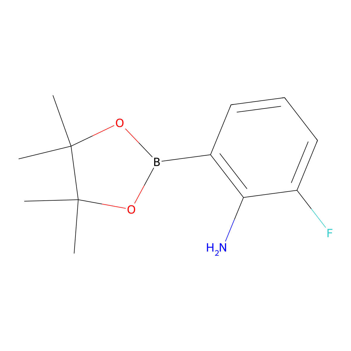 2-Fluoro-6-(4,4,5,5-tetramethyl-1,3,2-dioxaborolan-2-yl)aniline molecular structure, CAS 1831130-33-6