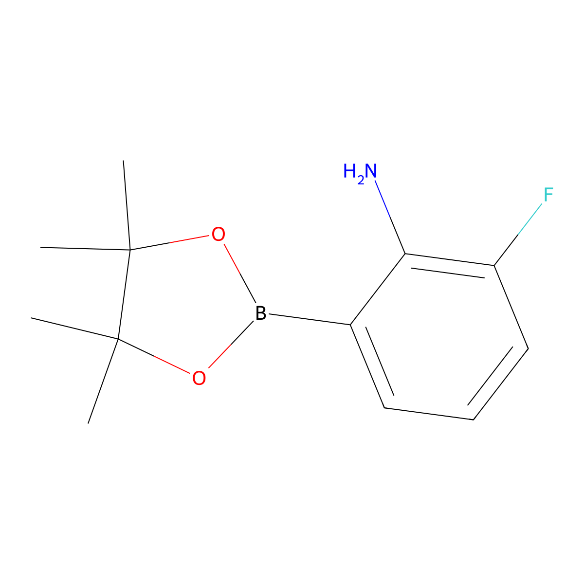 2-Fluoro-6-(4,4,5,5-tetramethyl-1,3,2-dioxaborolan-2-yl)aniline molecular structure, CAS 1831130-33-6