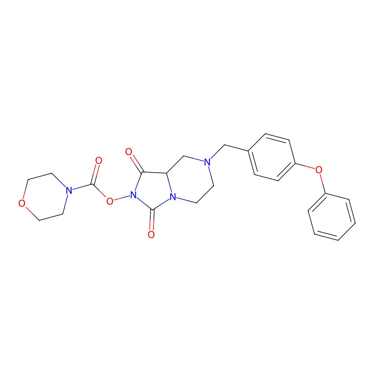 1,3-dioxo-7-(4-phenoxybenzyl)hexahydroimidazo[1,5-a]pyrazin-2(3H)-yl morpholine-4-carboxylate molecular structure, CAS 1831135-53-5