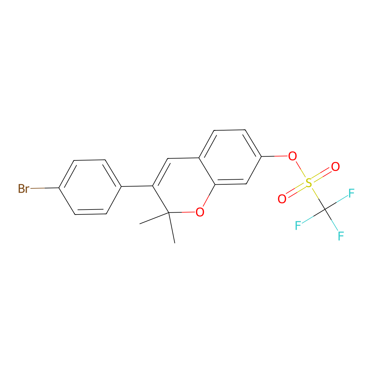 3-(4-Bromophenyl)-2,2-dimethyl-2H-chromen-7-yl trifluoromethanesulfonate molecular structure, CAS 1831137-34-8