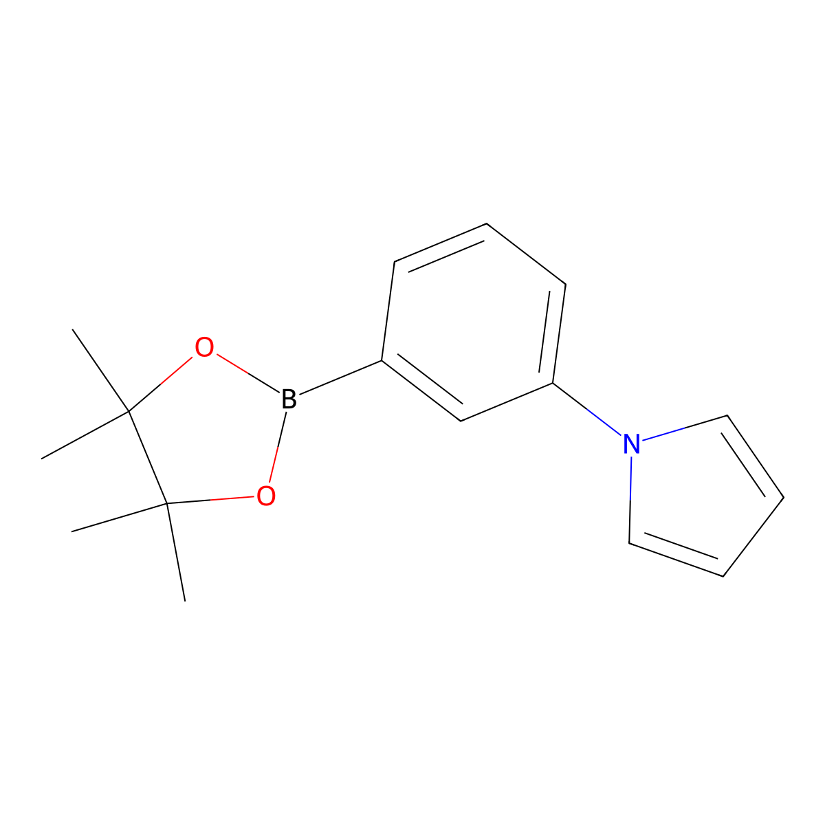 1-(3-(4,4,5,5-Tetramethyl-1,3,2-dioxaborolan-2-yl)phenyl)-1H-pyrrole molecular structure, CAS 1831152-32-9