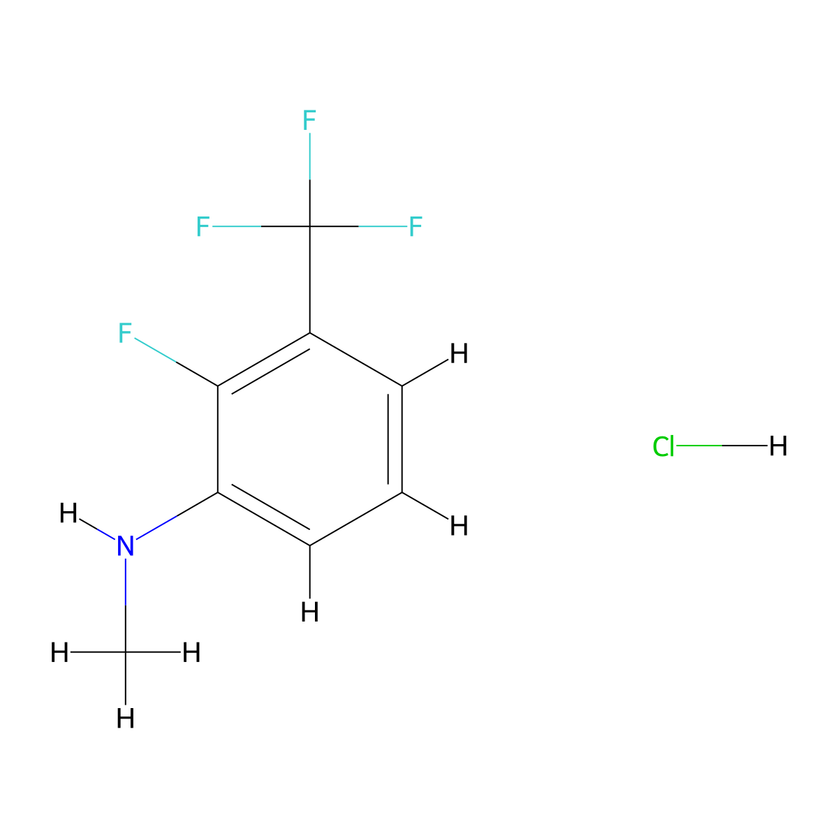 2-fluoro-N-methyl-3-(trifluoromethyl)aniline hydrochloride molecular structure, CAS 1831163-46-2