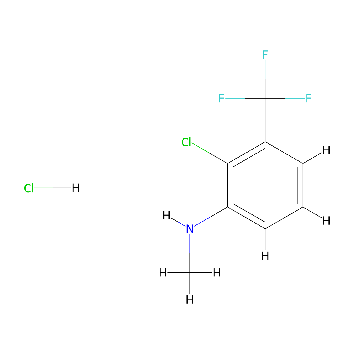 2-chloro-N-methyl-3-(trifluoromethyl)aniline hydrochloride molecular structure, CAS 1831163-49-5