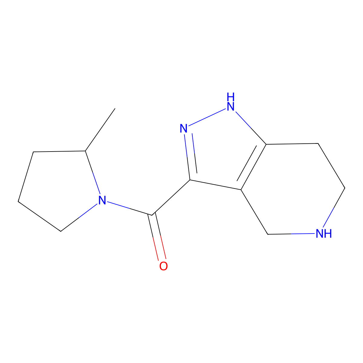 (2-Methylpyrrolidin-1-Yl)(4,5,6,7-Tetrahydro-1H-Pyrazolo[4,3-C]Pyridin-3-Yl)Methanone molecular structure, CAS 1831243-67-4