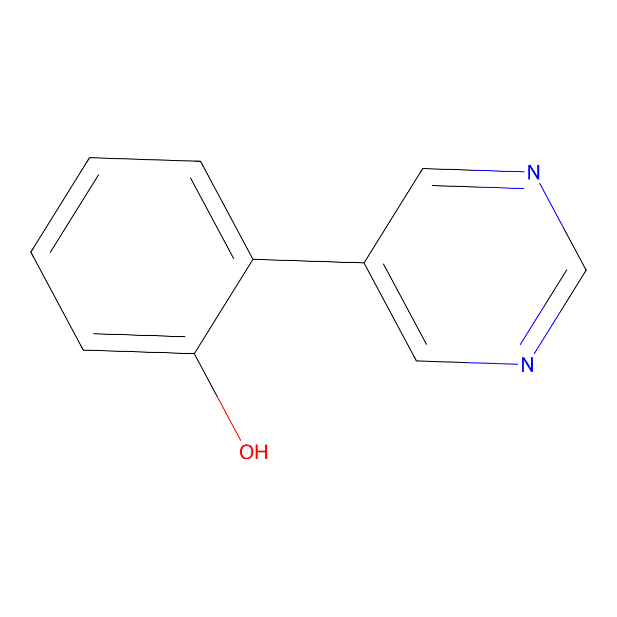 2-(5-Pyrimidinyl)phenol molecular structure, CAS 18313-50-3