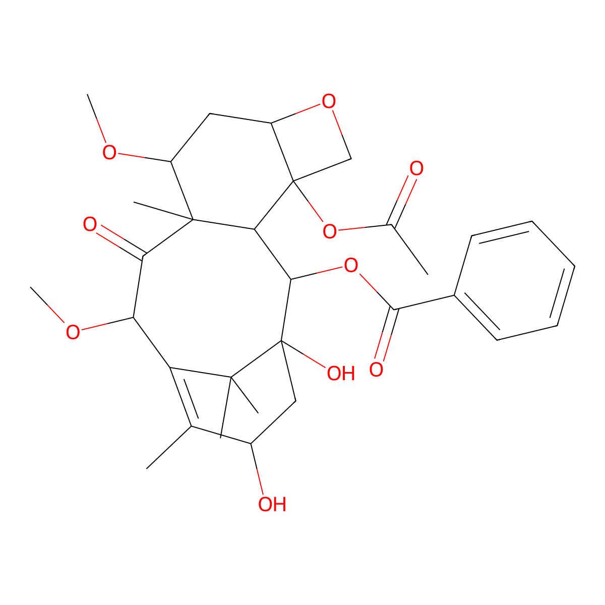(2aR,4S,4aS,6R,9S,11S,12S,12aR,12bS)-12b-(Acetyloxy)-12-(benzoyloxy)-1,2a,3,4,4a,6,9,10,11,12,12a,12b-dodecahydro-9,11-dihydroxy-4,6-dimethoxy-4a,8,13,13-tetramethyl-7,11-methano-5H-cyclodeca(3,4)benz(1,2-b)oxet-5-one molecular structure, CAS 183133-94-0
