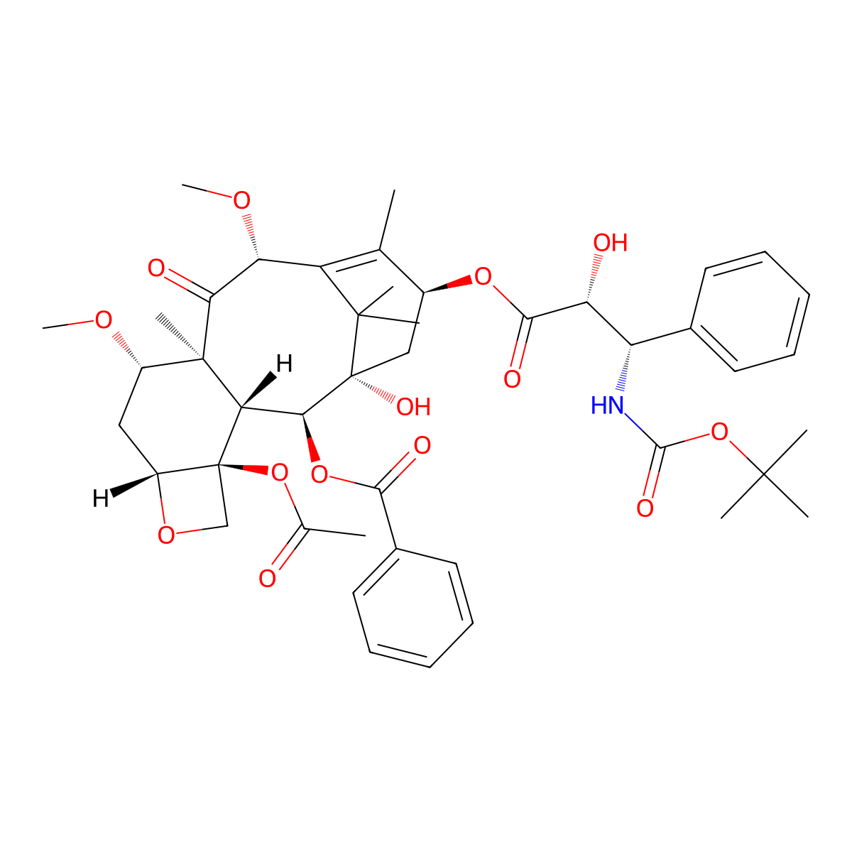 Cabazitaxel molecular structure, CAS 183133-96-2