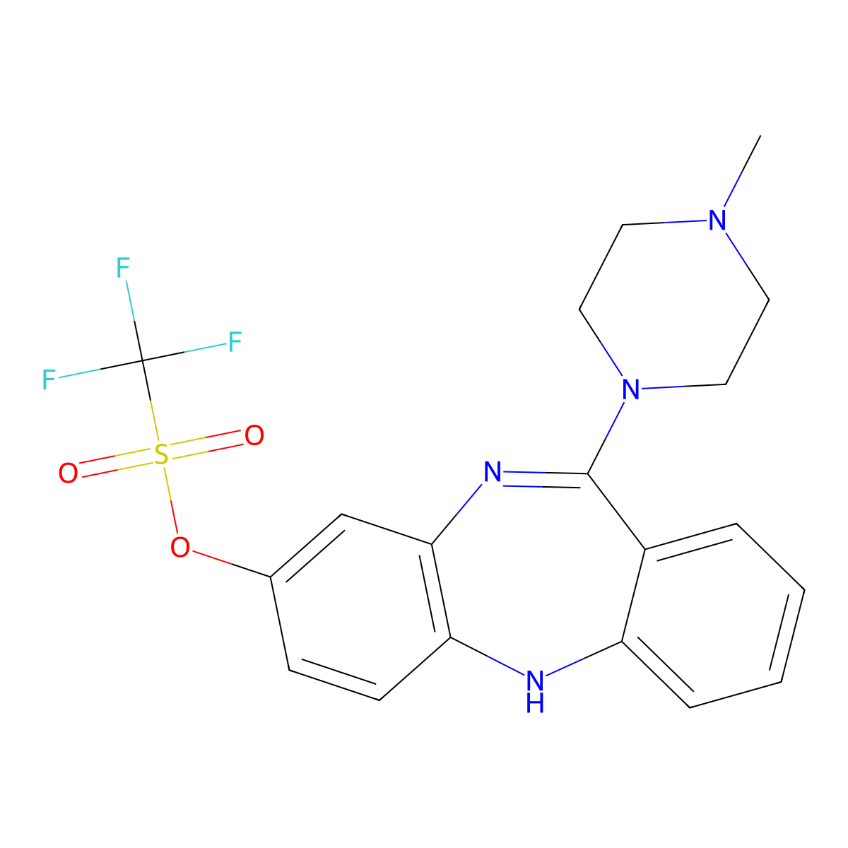 11-(4-Methylpiperazino)-5H-dibenzo[b,e][1,4]diazepin-8-ol trifluoromethanesulfonate molecular structure, CAS 183140-96-7