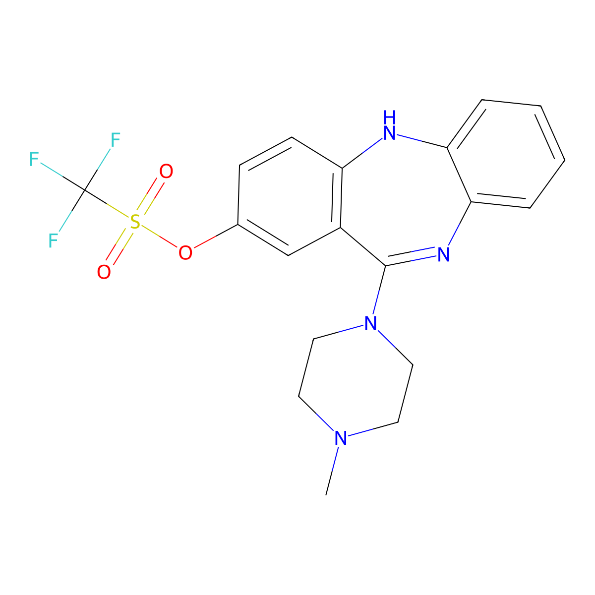 [6-(4-methylpiperazin-1-yl)-11H-benzo[b][1,4]benzodiazepin-8-yl] trifluoromethanesulfonate molecular structure, CAS 183140-97-8