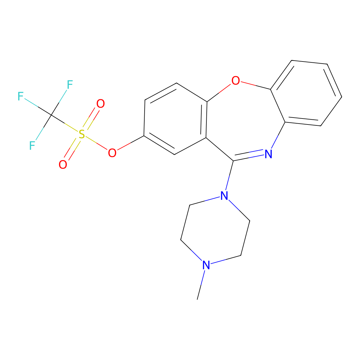 [6-(4-Methylpiperazin-1-yl)benzo[b][1,4]benzoxazepin-8-yl] trifluoromethanesulfonate molecular structure, CAS 183140-98-9