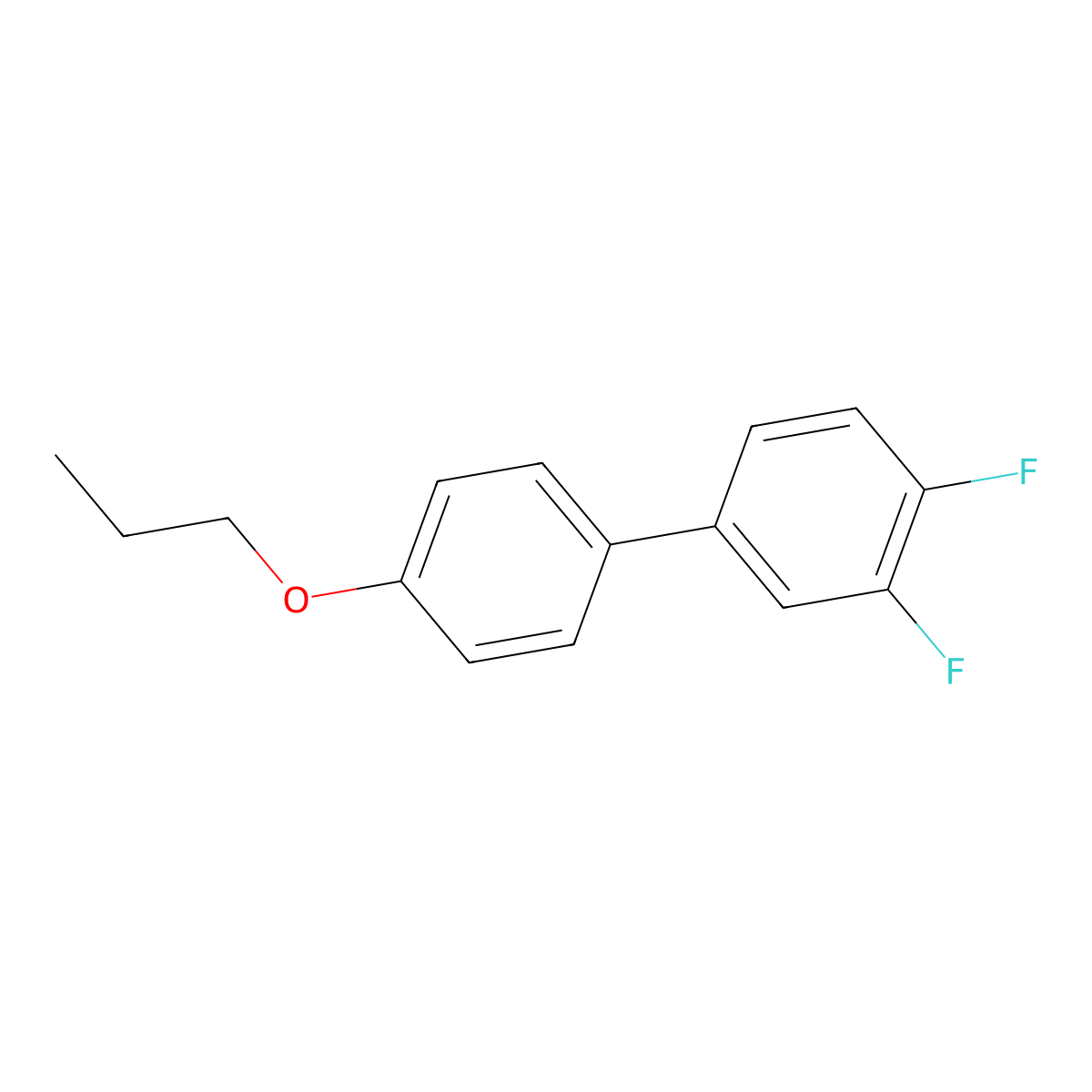 3,4-Difluoro-4'-propoxy-1,1'-biphenyl molecular structure, CAS 183145-44-0