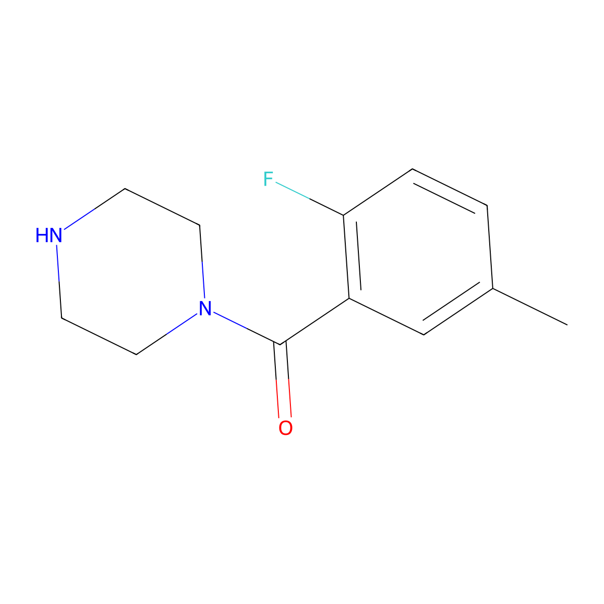1-(2-Fluoro-5-methylbenzoyl)piperazine molecular structure, CAS 1831497-10-9