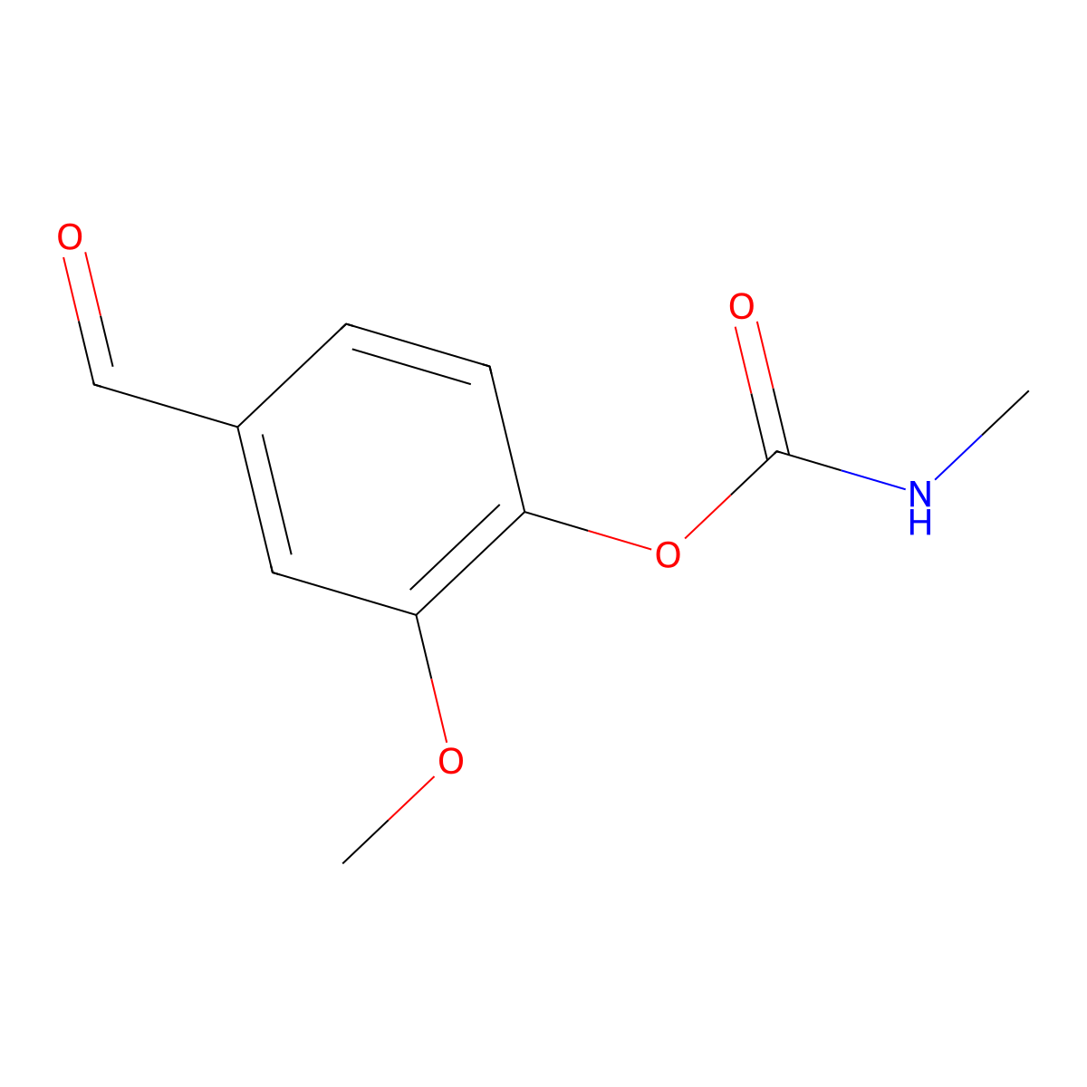 4-Formyl-2-methoxyphenyl methylcarbamate molecular structure, CAS 18315-42-9