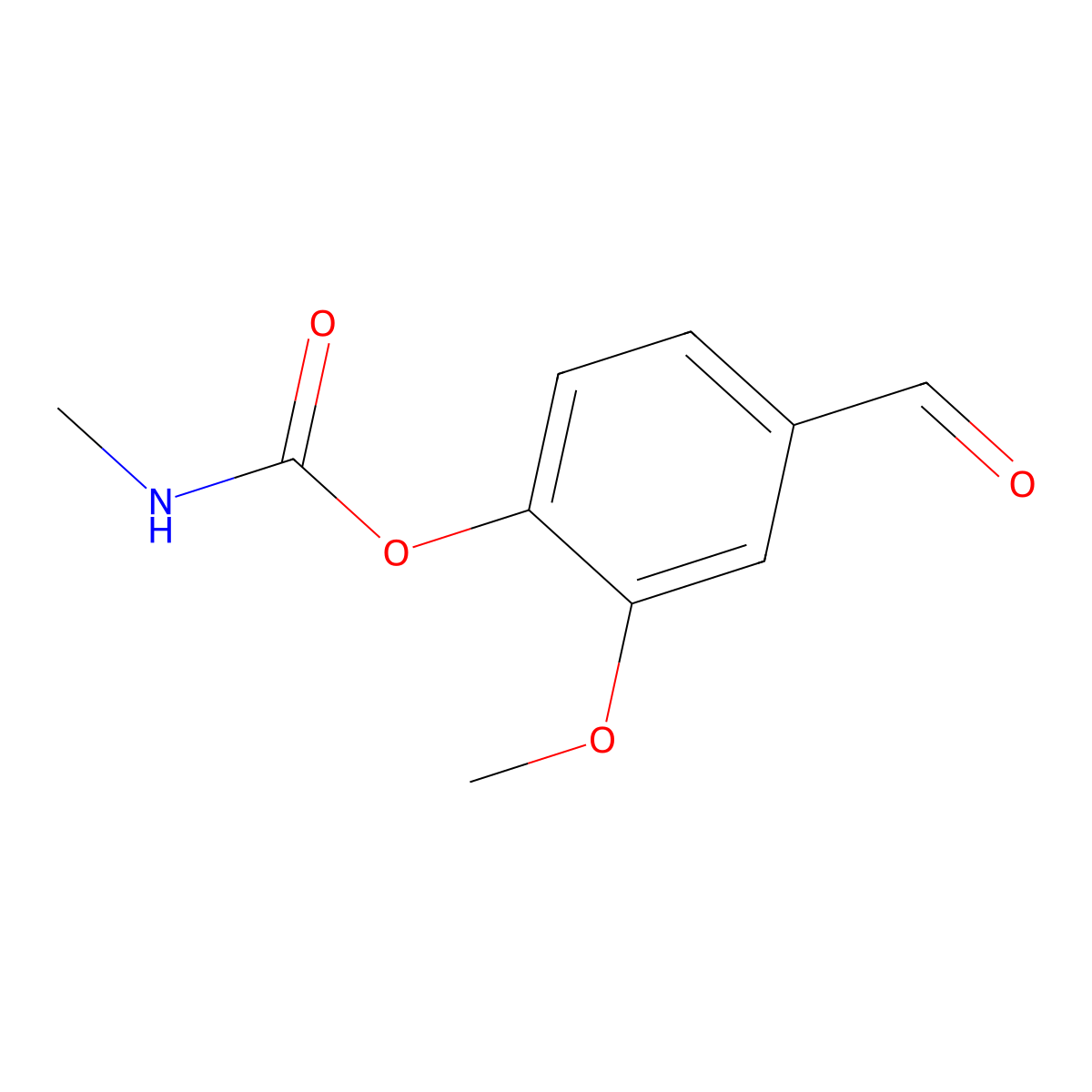 4-Formyl-2-methoxyphenyl methylcarbamate molecular structure, CAS 18315-42-9
