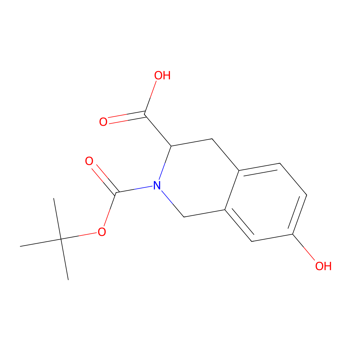 2-(tert-Butoxycarbonyl)-7-hydroxy-1,2,3,4-tetrahydroisoquinoline-3-carboxylic acid molecular structure, CAS 183158-78-3