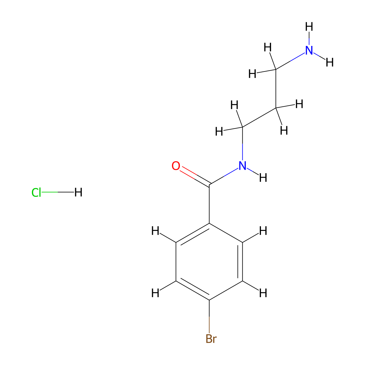 N-(3-aminopropyl)-4-bromobenzamide hydrochloride molecular structure, CAS 1831582-43-4