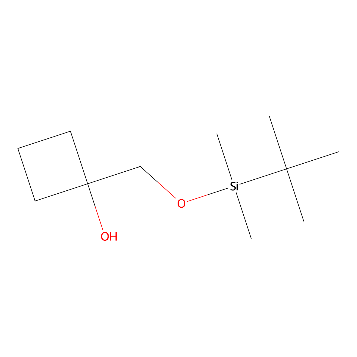 1-{[(tert-Butyldimethylsilyl)oxy]methyl}cyclobutan-1-ol molecular structure, CAS 183162-25-6