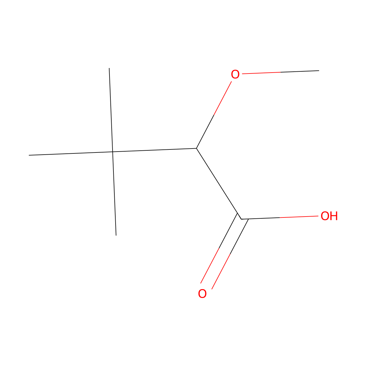 2-Methoxy-3,3-dimethylbutanoic acid molecular structure, CAS 183162-35-8