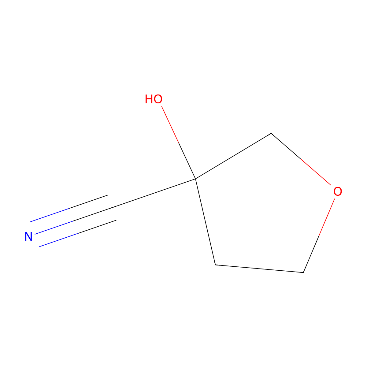 3-Hydroxyoxolane-3-carbonitrile molecular structure, CAS 183162-37-0