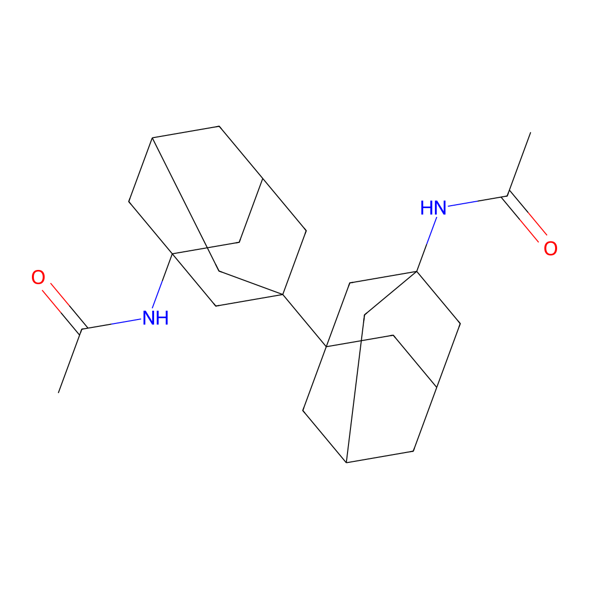 Acetamide, N,N'-(1,1'-bitricyclo(3.3.1.1(sup 3,7)decane)-3,3'-diylbis- molecular structure, CAS 18317-06-1