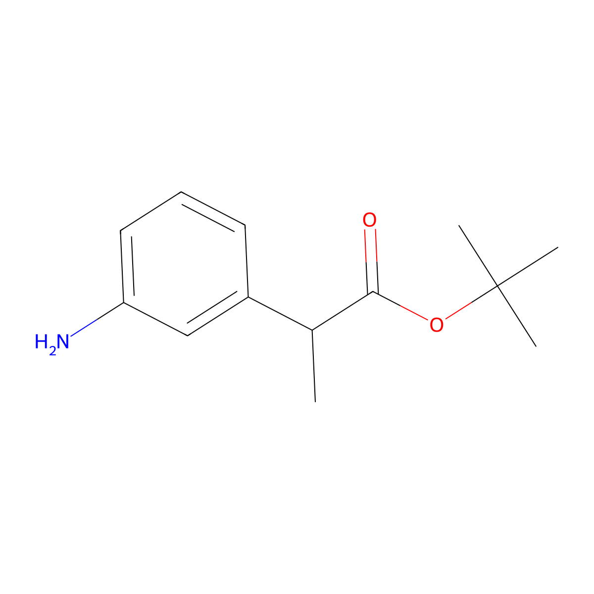 Tert-butyl 2-(3-aminophenyl)propanoate molecular structure, CAS 183180-55-4