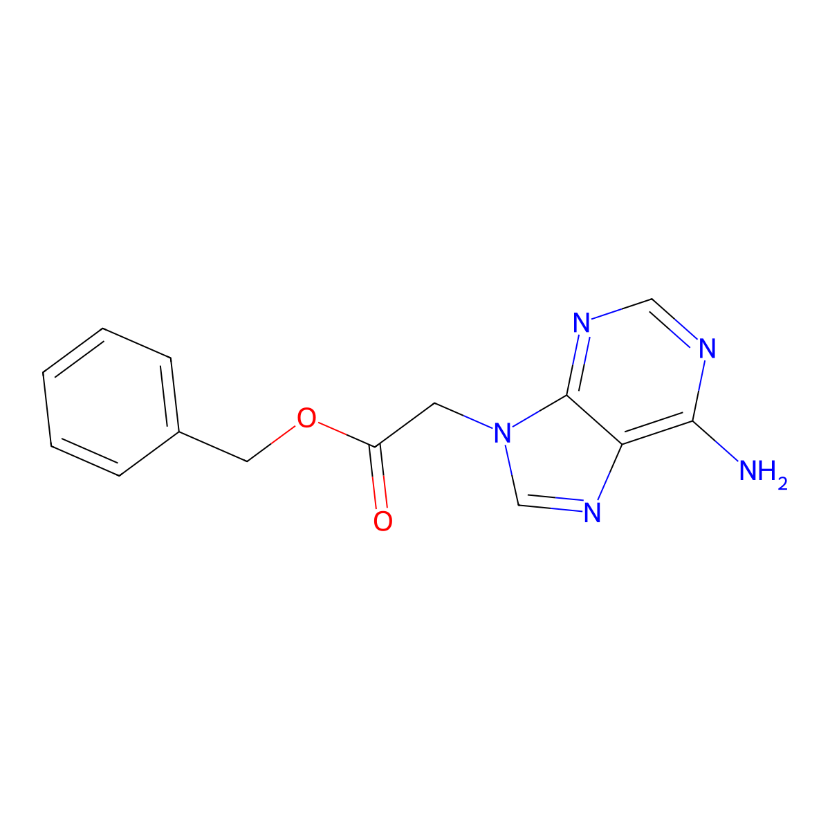Benzyl 2-(6-amino-9H-purin-9-yl)acetate molecular structure, CAS 183181-27-3