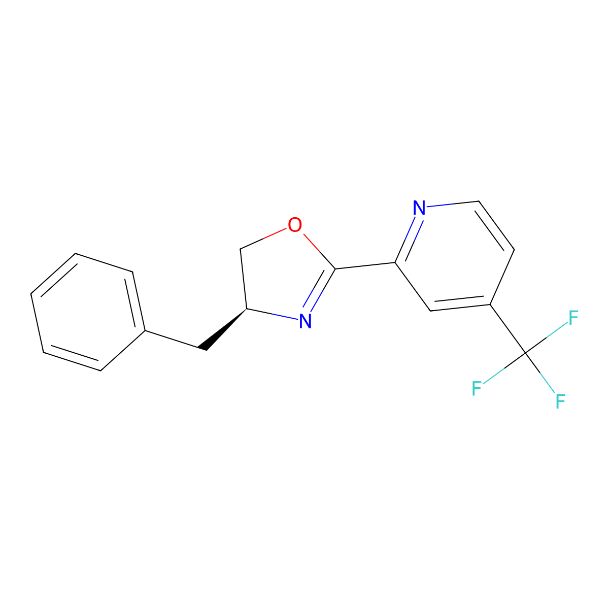 (S)-4-Benzyl-2-(4-(trifluoromethyl)pyridin-2-yl)-4,5-dihydrooxazole molecular structure, CAS 1831829-87-8
