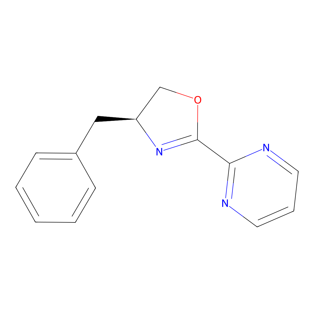 (S)-4-Benzyl-2-(pyrimidin-2-yl)-4,5-dihydrooxazole molecular structure, CAS 1831829-89-0