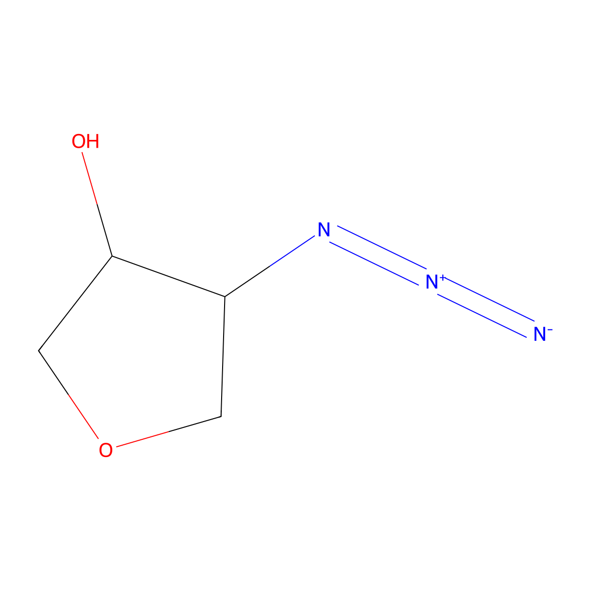 3-Furanol, 4-azidotetrahydro-, (3R,4S)- molecular structure, CAS 183184-50-1