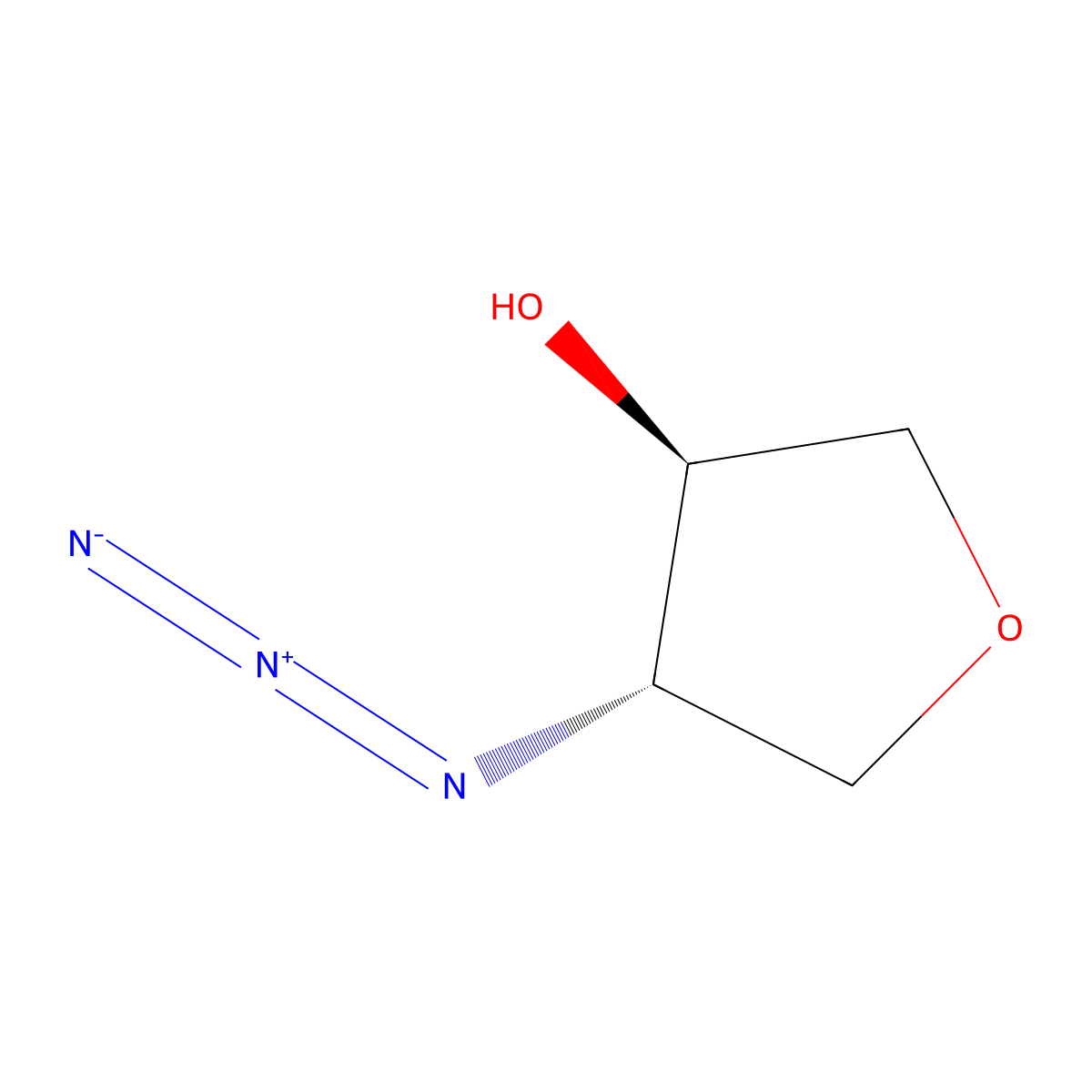 3-Furanol, 4-azidotetrahydro-, (3R,4S)- molecular structure, CAS 183184-50-1