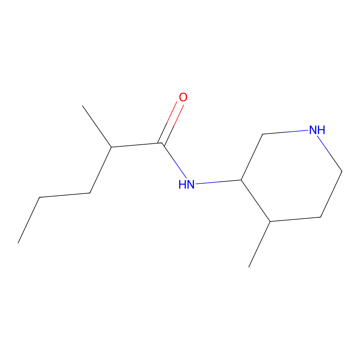 2-methyl-N-(4-methylpiperidin-3-yl)pentanamide molecular structure, CAS 1831862-51-1