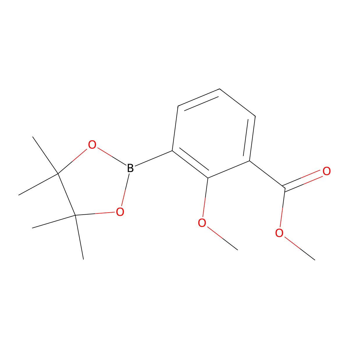 Methyl 2-methoxy-3-(4,4,5,5-tetramethyl-1,3,2-dioxaborolan-2-yl)benzoate molecular structure, CAS 1831862-63-5