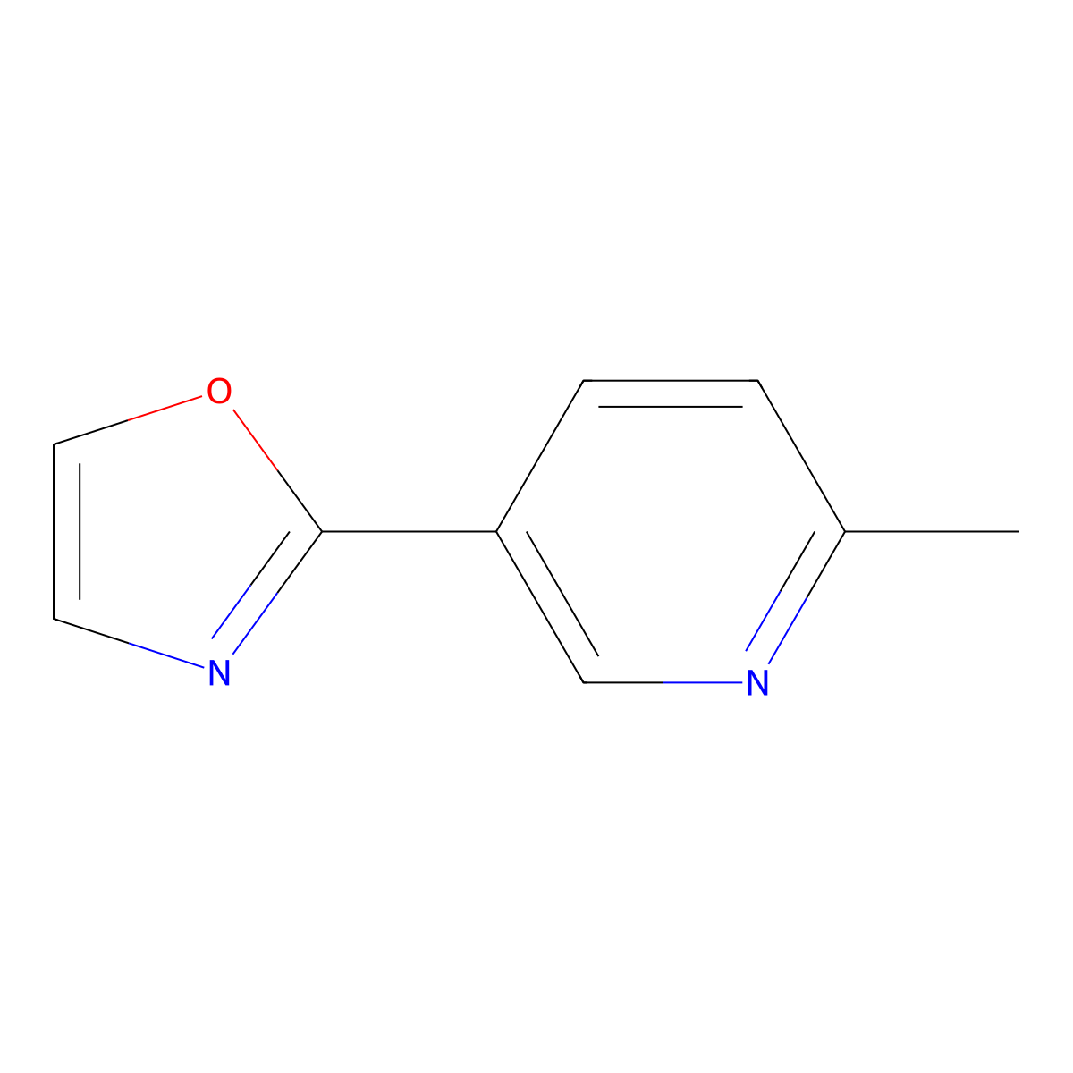2-Methyl-5-(2-oxazolyl)pyridine molecular structure, CAS 1831887-05-8