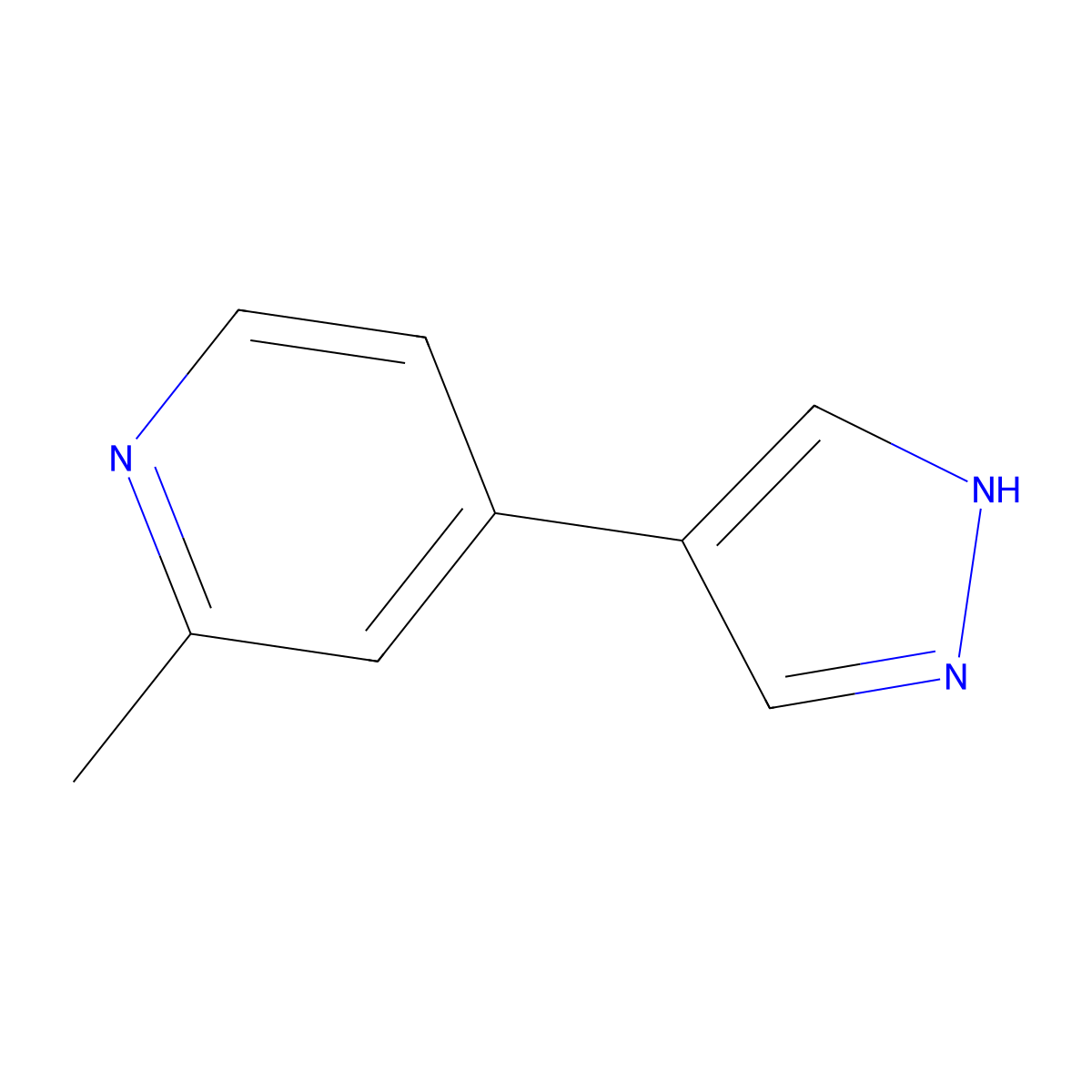 2-Methyl-4-(1H-pyrazol-4-yl)pyridine molecular structure, CAS 1831887-13-8