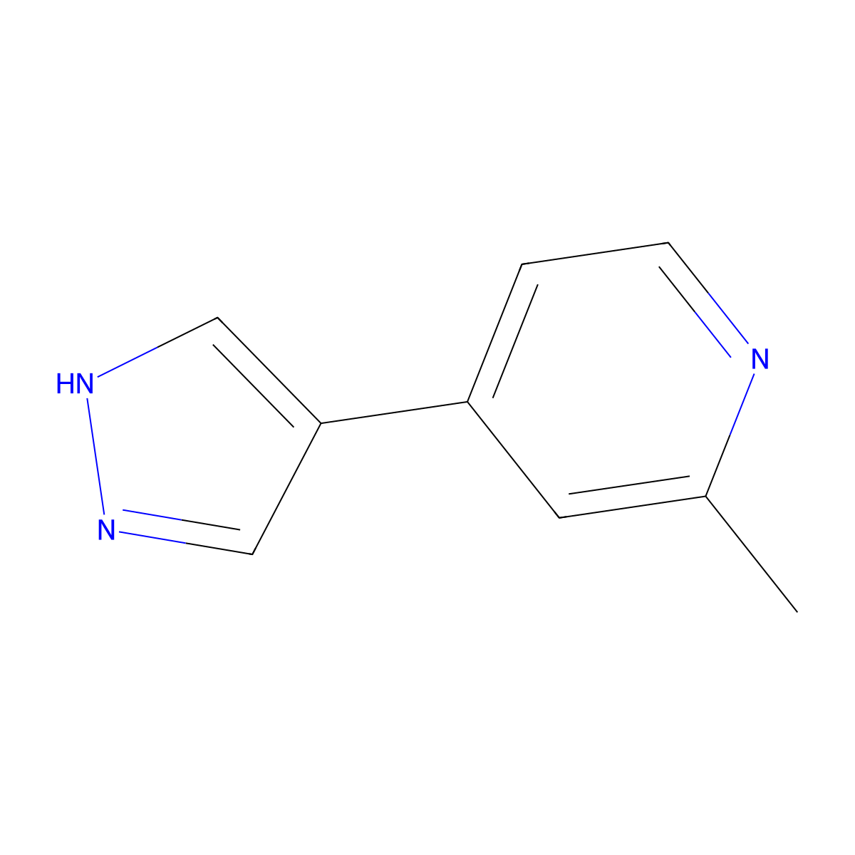 2-Methyl-4-(1H-pyrazol-4-yl)pyridine molecular structure, CAS 1831887-13-8
