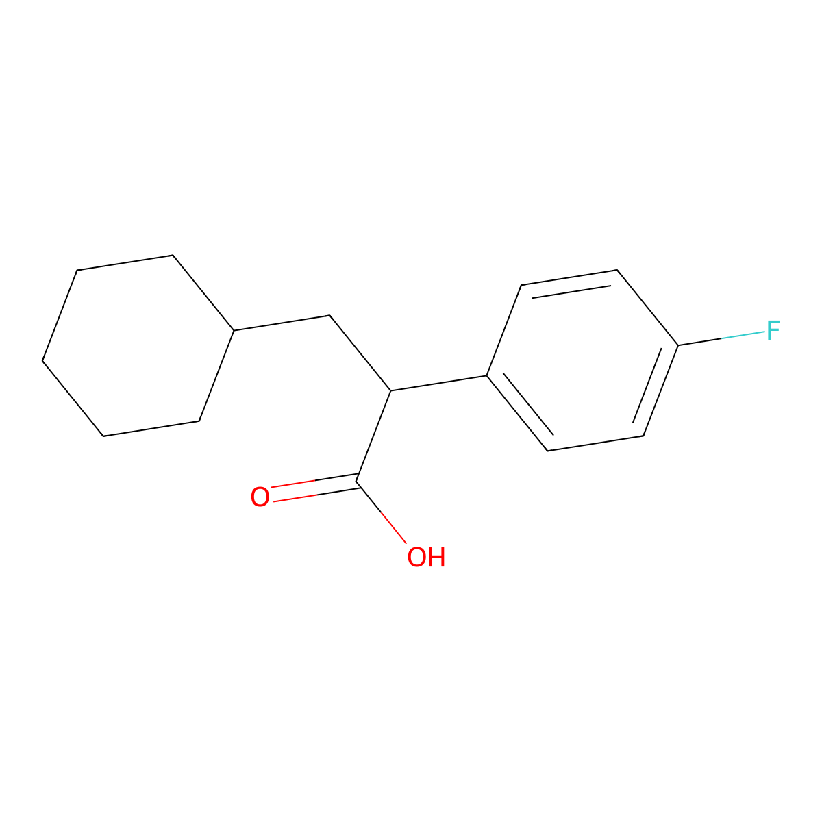3-Cyclohexyl-2-(4-fluorophenyl)propanoic acid molecular structure, CAS 1831911-83-1