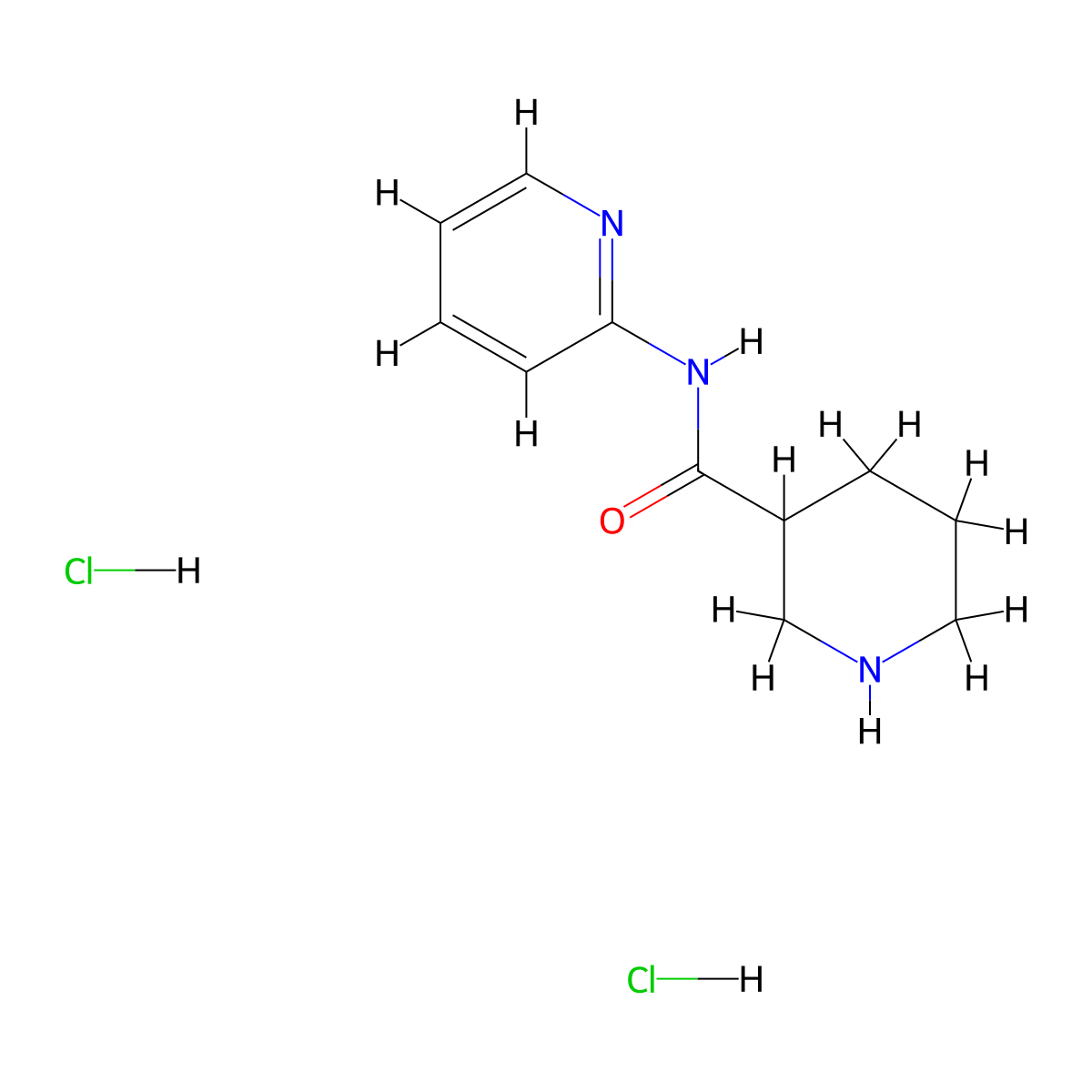 N-(pyridin-2-yl)piperidine-3-carboxamide dihydrochloride molecular structure, CAS 1831993-82-8