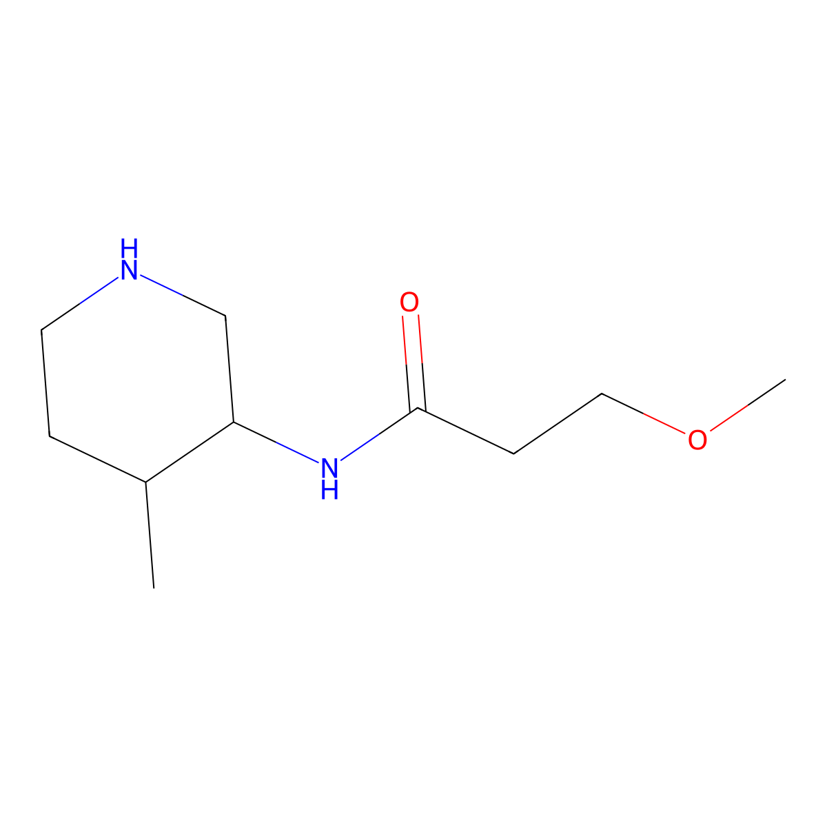 3-methoxy-N-(4-methylpiperidin-3-yl)propanamide molecular structure, CAS 1832043-55-6