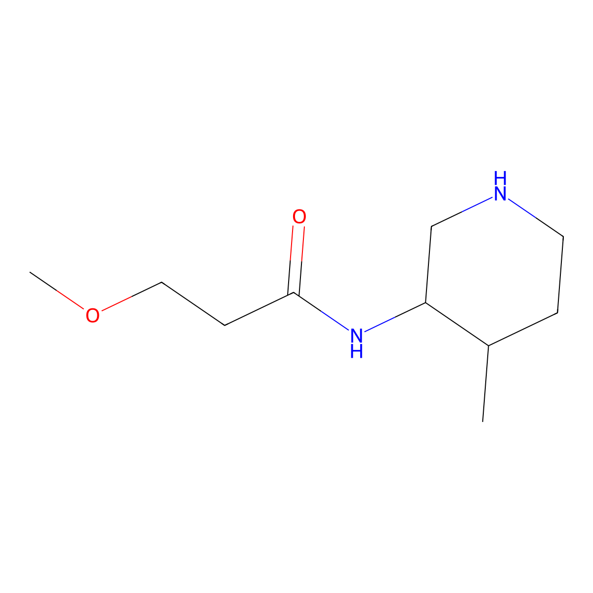 3-methoxy-N-(4-methylpiperidin-3-yl)propanamide molecular structure, CAS 1832043-55-6