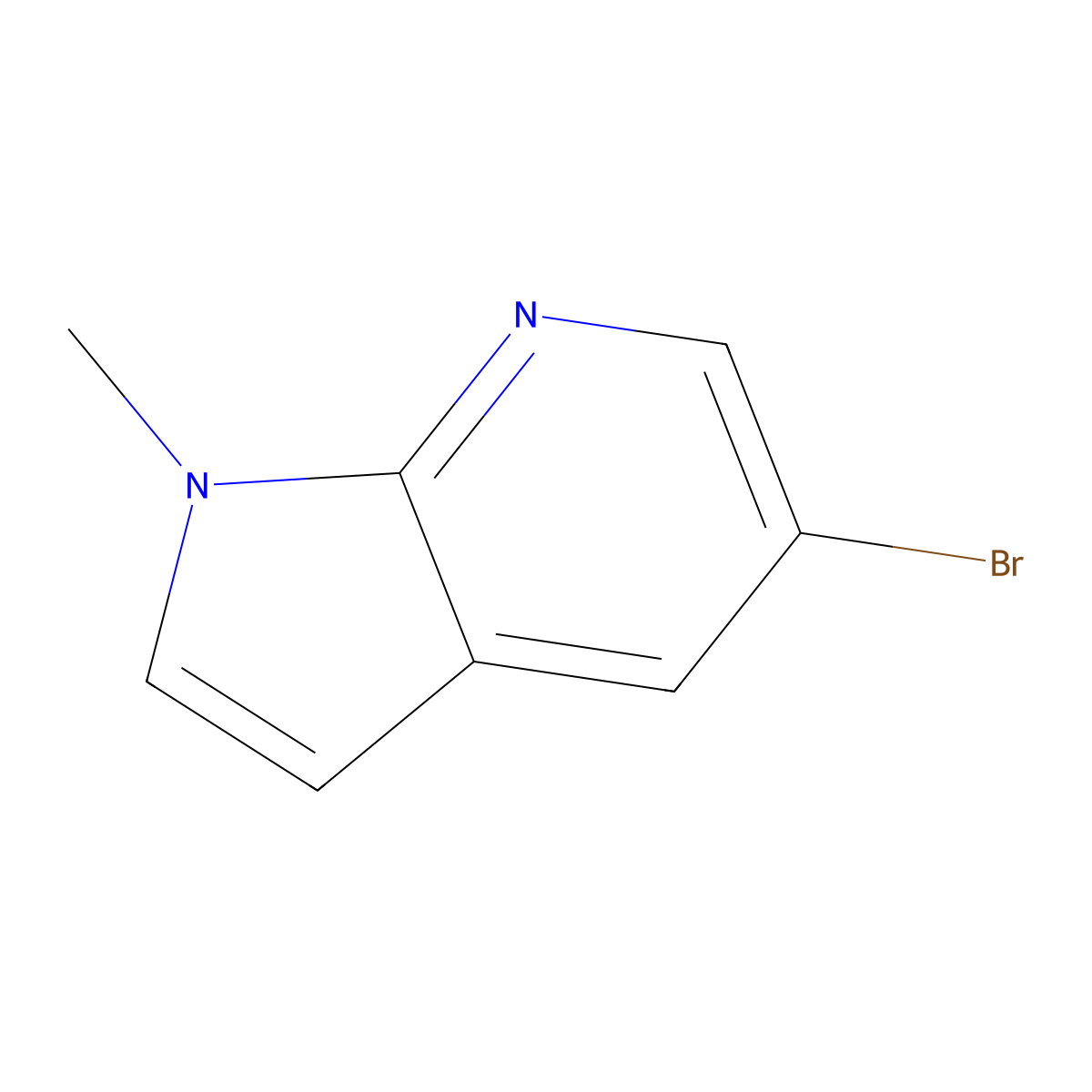5-Bromo-1-methyl-1H-pyrrolo[2,3-b]pyridine molecular structure, CAS 183208-22-2