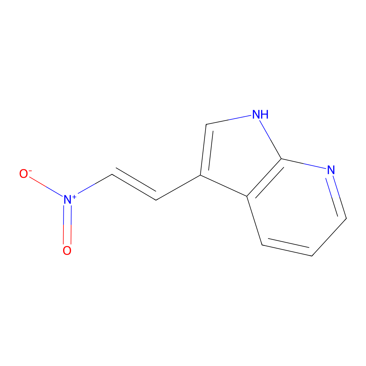 3-(2-nitroethenyl)-1H-pyrrolo[2,3-b]pyridine molecular structure, CAS 183208-28-8