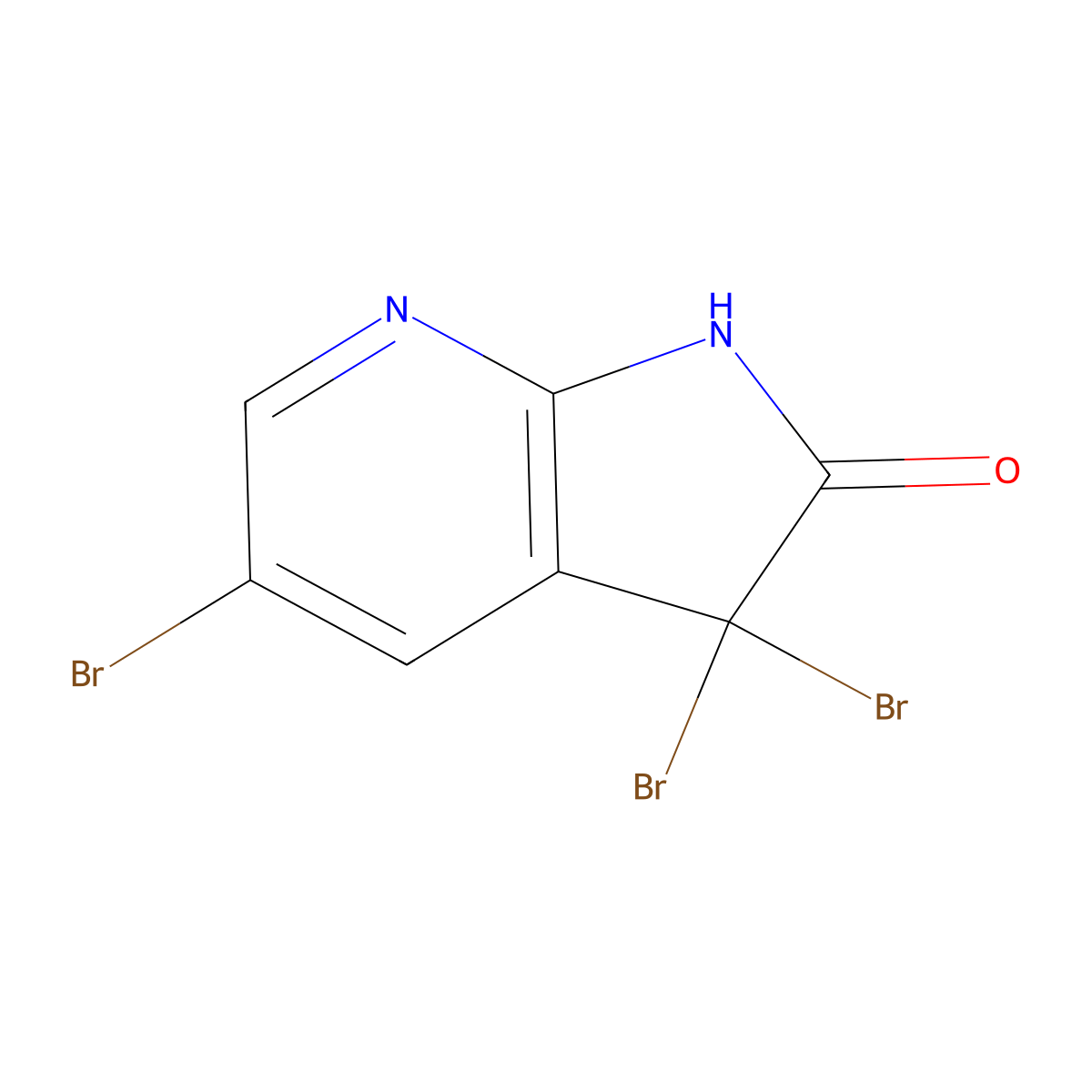 3,3,5-Tribromo-1H-pyrrolo[2,3-b]pyridin-2(3H)-one molecular structure, CAS 183208-32-4