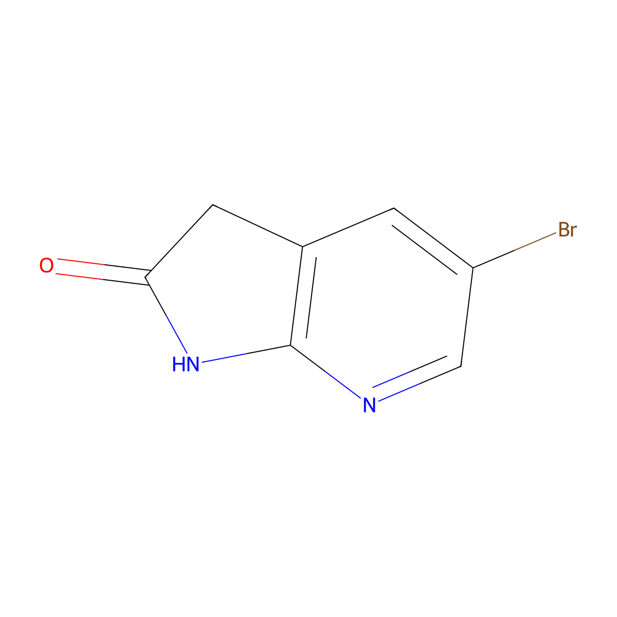 5-bromo-1H,2H,3H-pyrrolo(2,3-b)pyridin-2-one molecular structure, CAS 183208-34-6