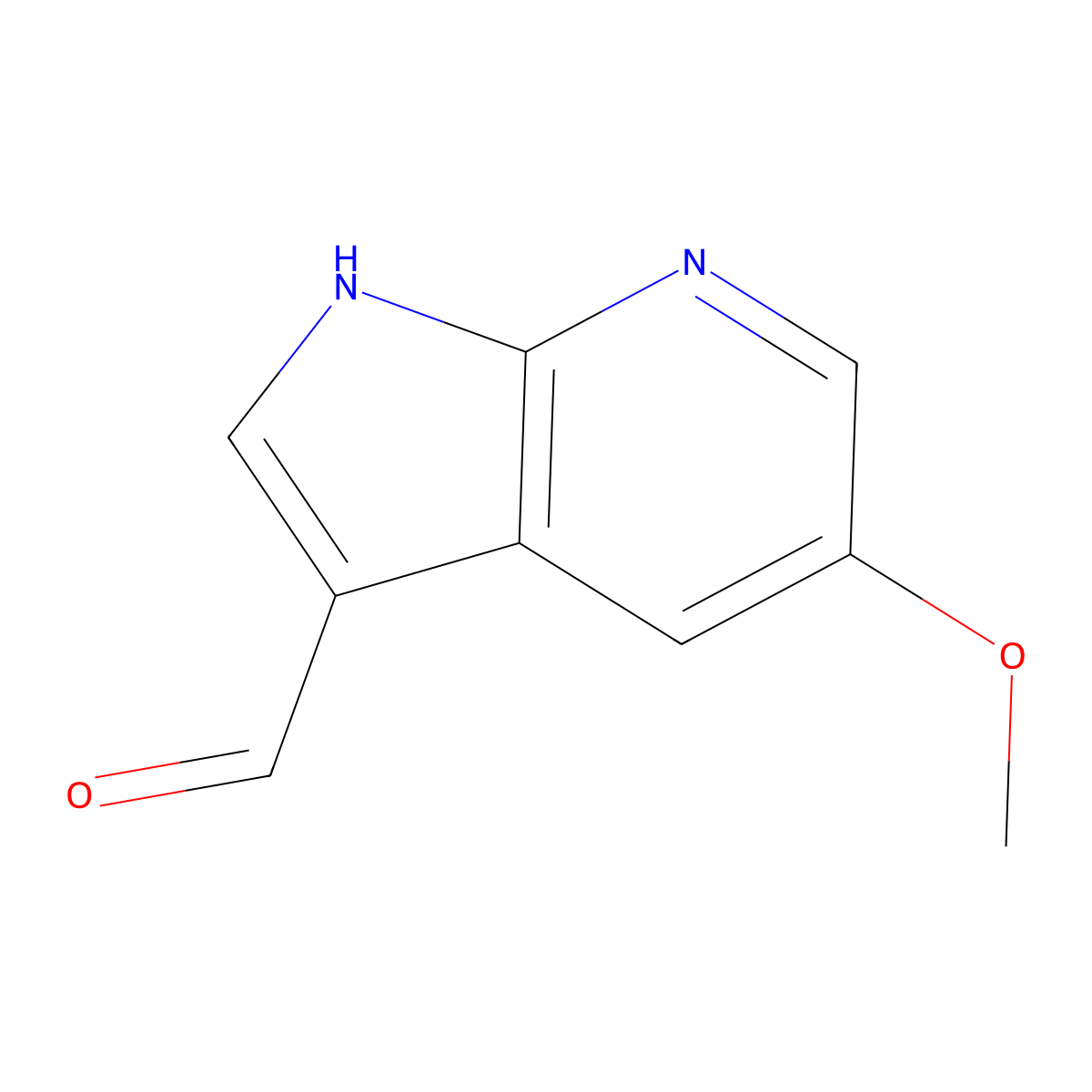 5-Methoxy-1H-pyrrolo[2,3-B]pyridine-3-carbaldehyde molecular structure, CAS 183208-38-0