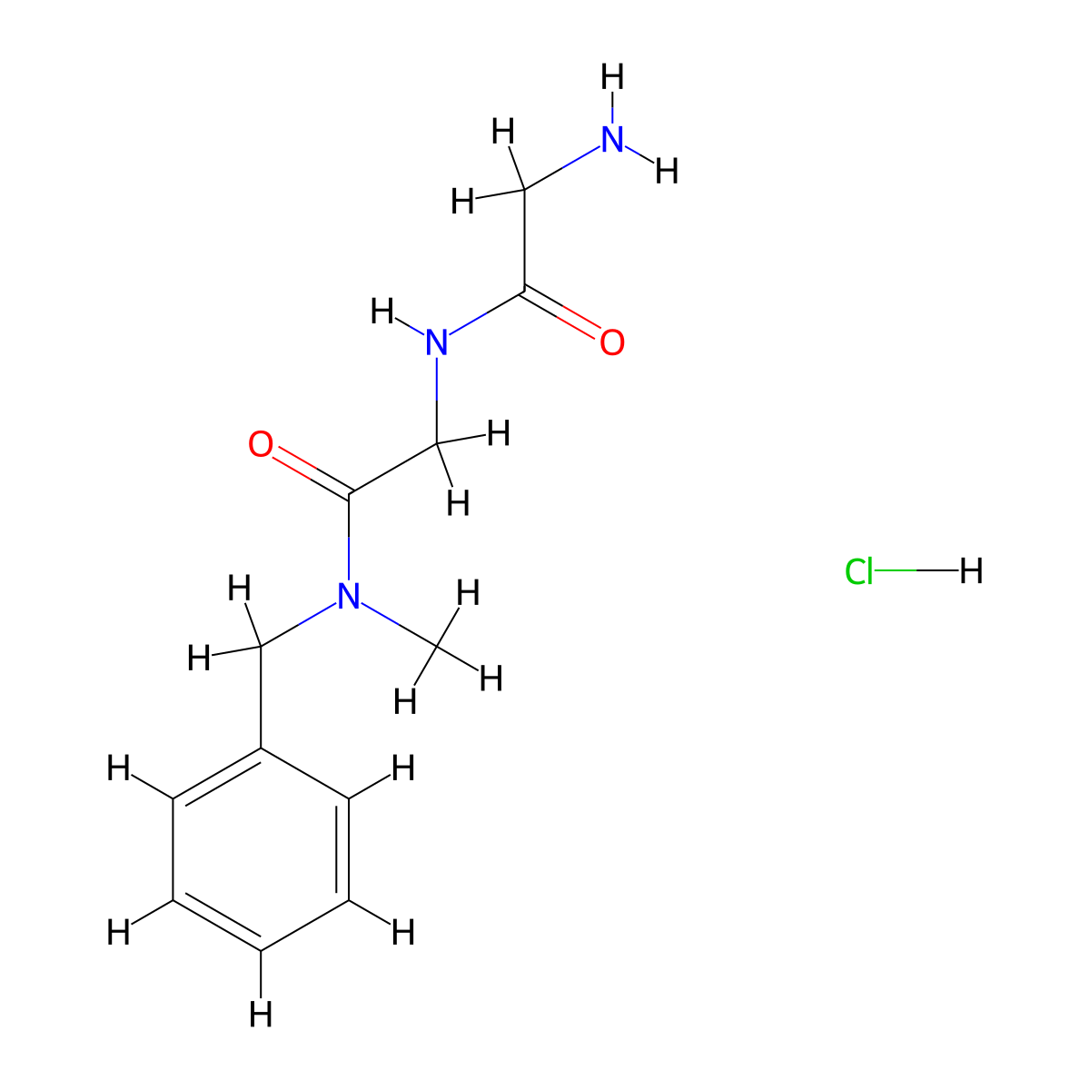 2-(2-aminoacetamido)-N-benzyl-N-methylacetamide hydrochloride molecular structure, CAS 1832158-38-9