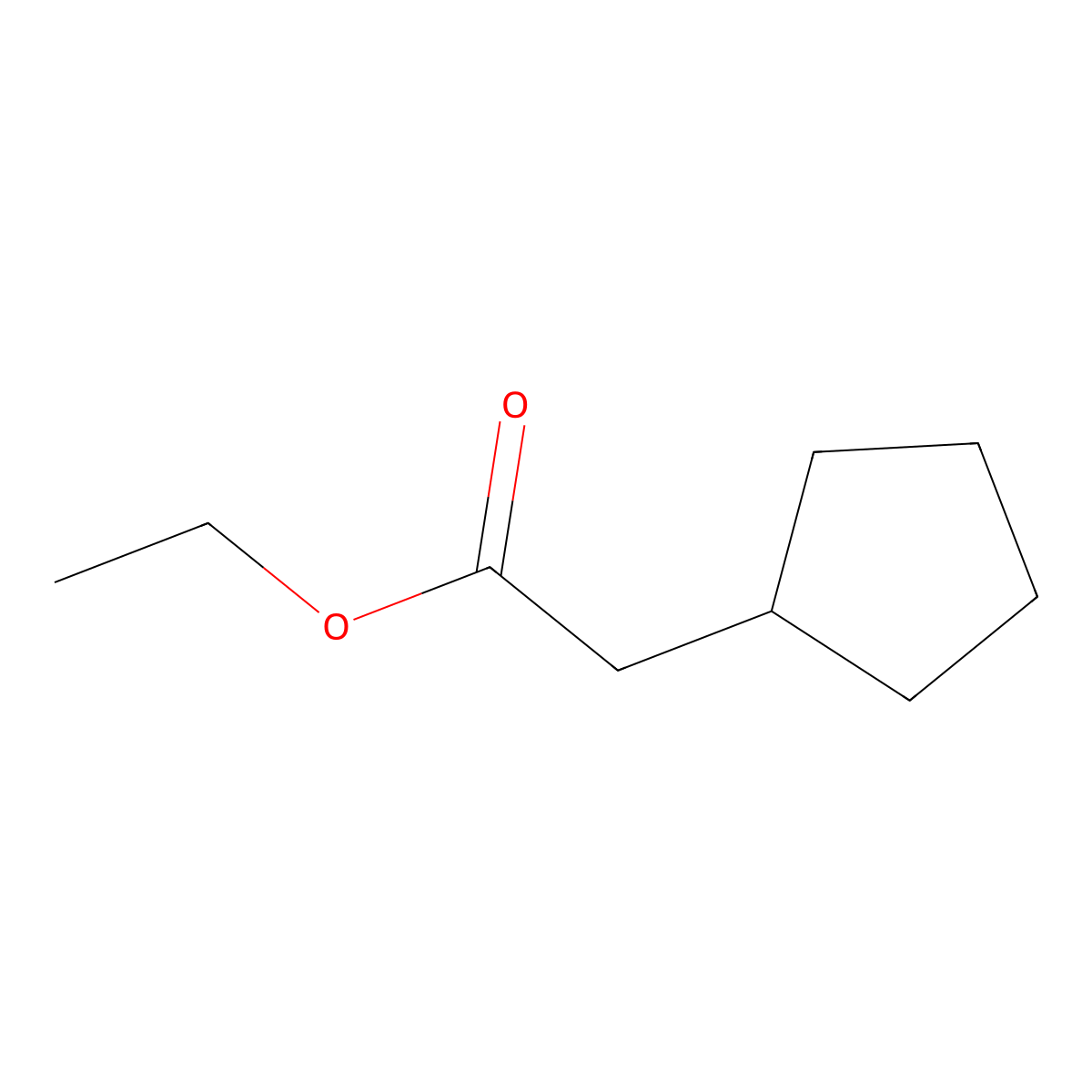 Ethyl cyclopentylacetate molecular structure, CAS 18322-54-8